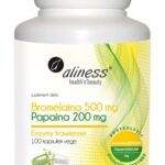 ALINESS BROMELAINA 500mg PAPAINA 200mg 100 kaps TRAWIENIE