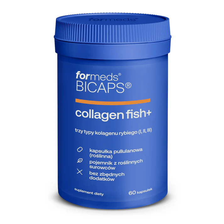 BICAPS_collagen_fish ForMeds BICAPS COLLAGEN FISH+ Trzy Typy Kolagenu Rybiego Kwas hialuronowy - obrazek 1