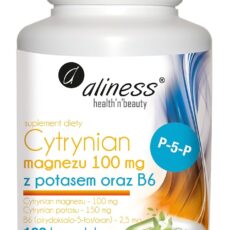 Cytrynian Magnezu 100 mg z potasem 150 mg, B6 (P-5-P) x 100 caps VEGE