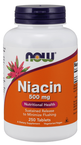 niac250 NOW Foods Niacin 500mg Witamina B3 PP Niacyna 250t - obrazek 1